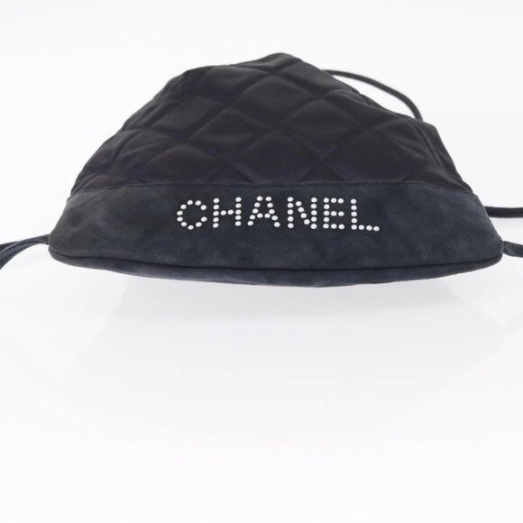 CHANEL Matelasse Backpack Satin Navy CC Auth 154704 main image 11